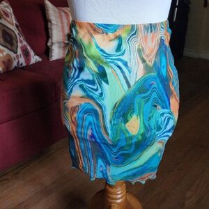 SHEIN Multicolor Swirl Mini Skirt